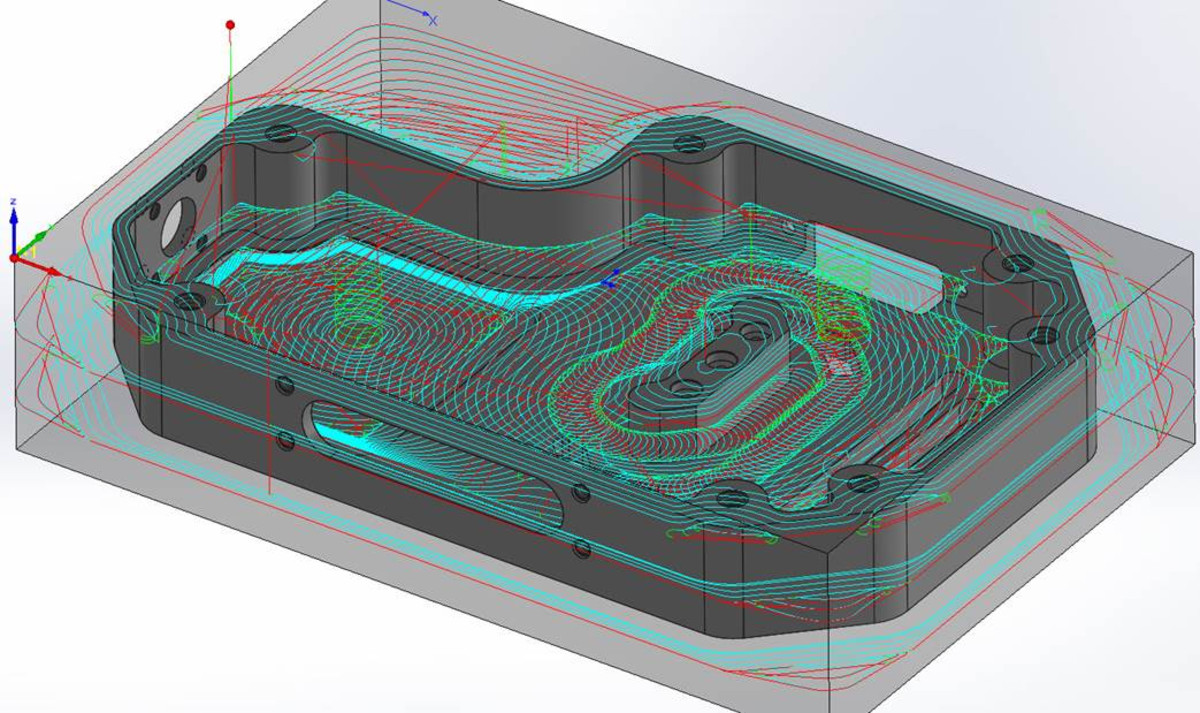 iMachining 3D toolpaths on a CAD model