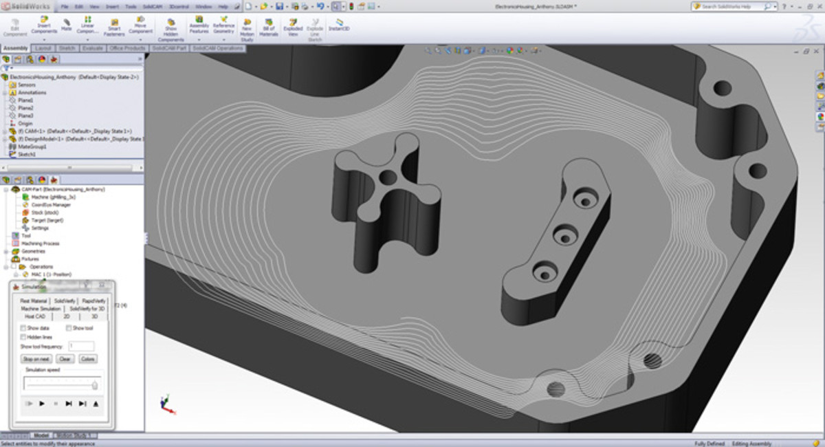 Software screenshot illustrating iMachining patented morphing spiral tool path for cnc milling and machining