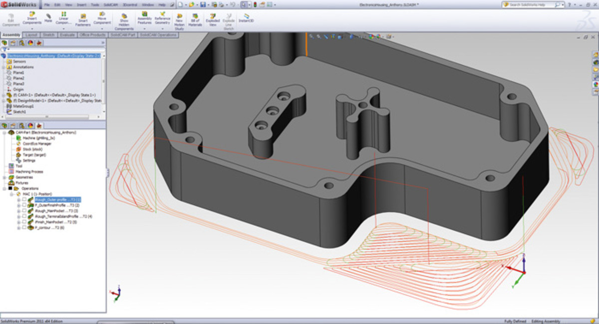 SolidCAM software screenshot illustrating iMachining smart repositioning for CNC machining and milling