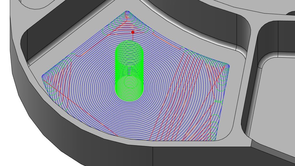 Most efficient iMachining Morphing Spirals toolpath for CNC milling.